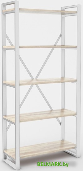 Стеллаж Hype Mebel Стандарт-2 80x200 (белый/древесина белая) - фото