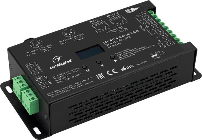 Декодер Arlight SMART-K55-DMX (12-24V, 5x6A, XLR3) 028449 - фото