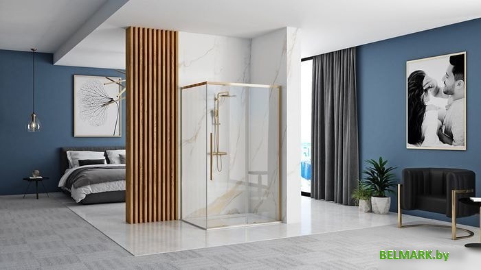 Душевой уголок Rea Solar 90x90 (золото/прозрачное стекло) - фото2