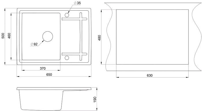 Кухонная мойка Granula 6501 (арктик) - фото2