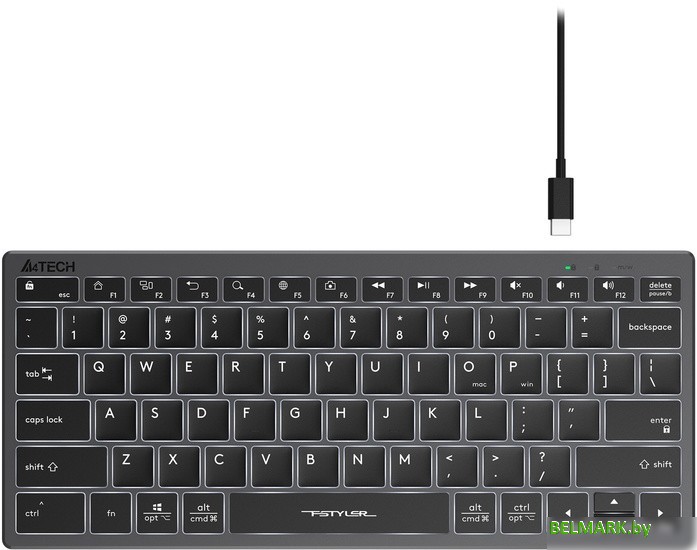Клавиатура A4Tech Fstyler FX61 (серый/черный) - фото2