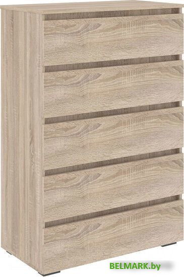 Комод Кортекс-мебель Бари 80 5ш (дуб сонома/дуб сонома/дуб сонома) - фото