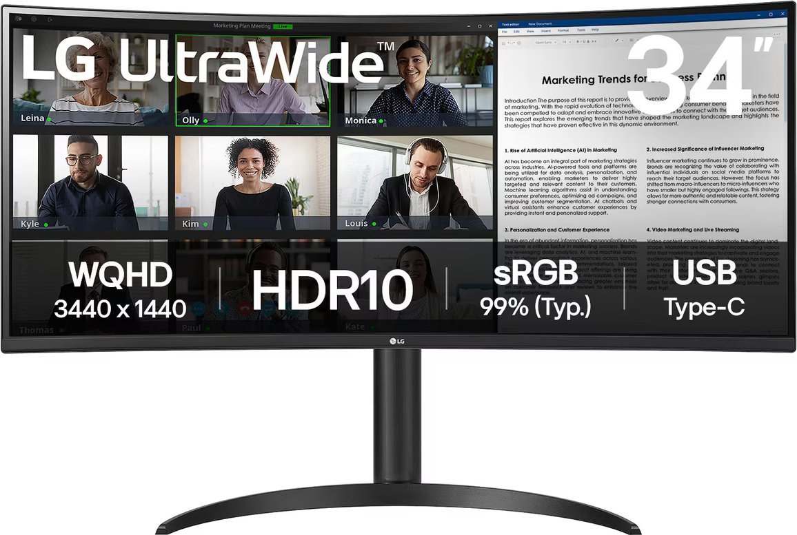 Монитор LG UltraWide 34WR55QK-B - фото