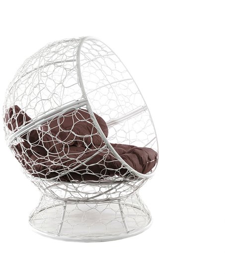 Кресло M-Group Апельсин 11520105 (белый ротанг/коричневая подушка) - фото2