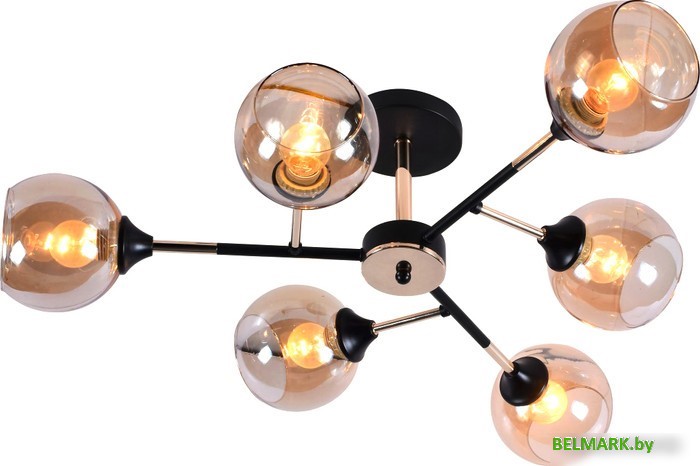 Припотолочная люстра Mirastyle MH-10160/6 BK+FGD - фото