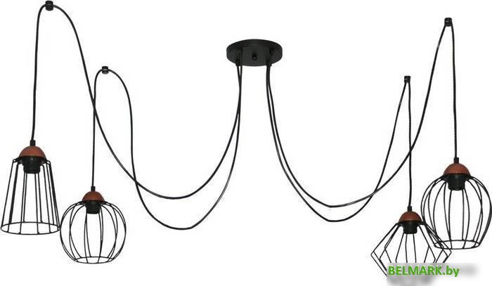 Подвесная люстра Элетех Конти 242 НСБ 01-4х60-110 Е27 1005405028 (черный муар/медь) - фото