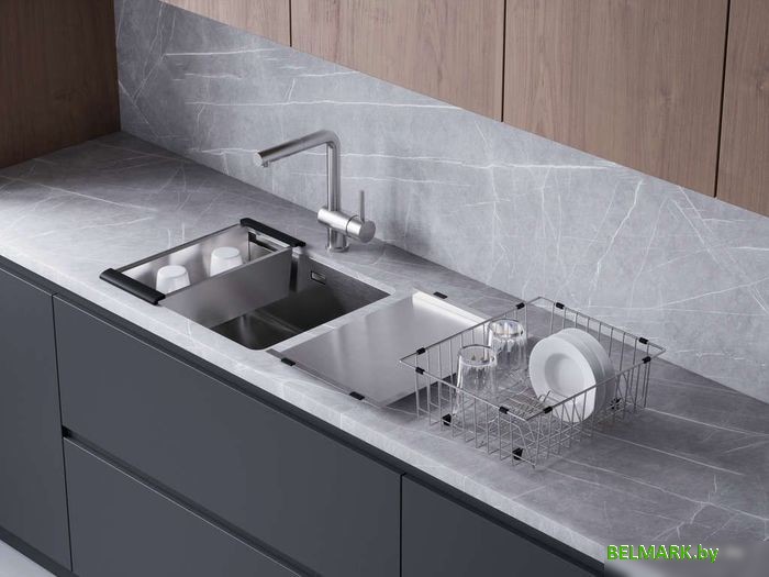 Кухонная мойка Omoikiri Tadzava 54-U/I-GM Ultra 4993267 (вороненая сталь) - фото2