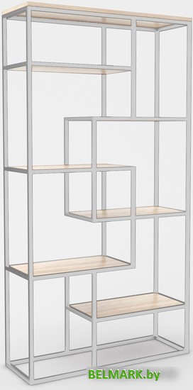 Стеллаж Hype Mebel Зиг-Заг-2 100x170 (белый/древесина белая) - фото