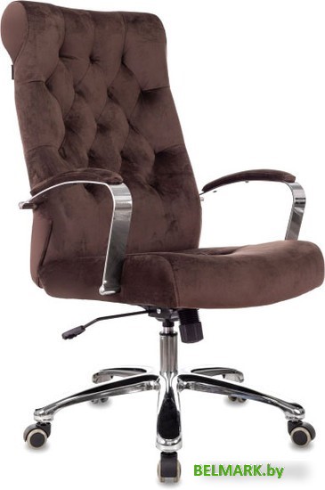 Офисное кресло Бюрократ T-9928SL Fabric (коричневый Italia 6/крестовина металл хром) - фото