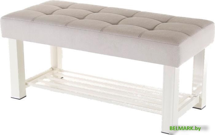 Банкетка AMC Lux 4 с полкой ткань бежевый/бежевый/бежевый 4.2Б100333 - фото