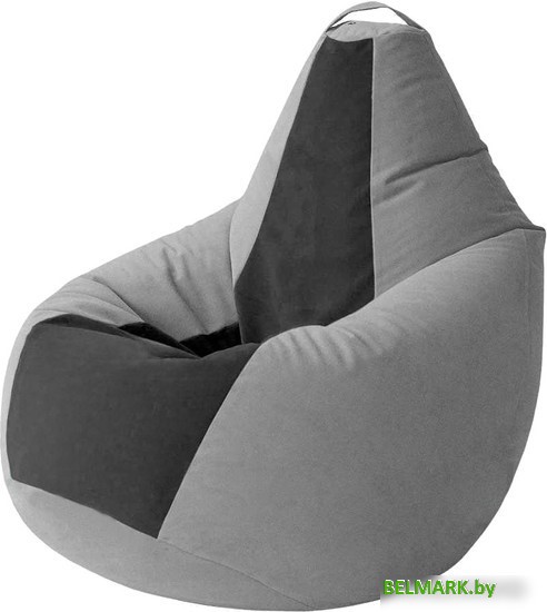 Кресло-мешок Kreslomeshki Груша Kombo XXXL GKV-145x100-SСH (сталь/черный) - фото