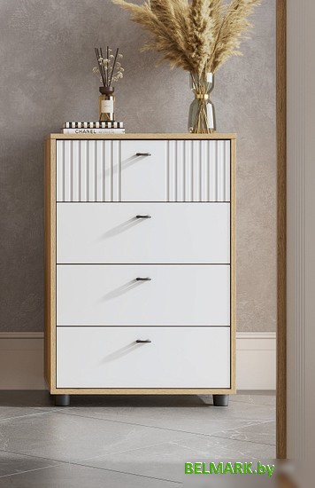 Комод SV-Мебель Милан 00-00108374 (дуб золотой/белый матовый) - фото