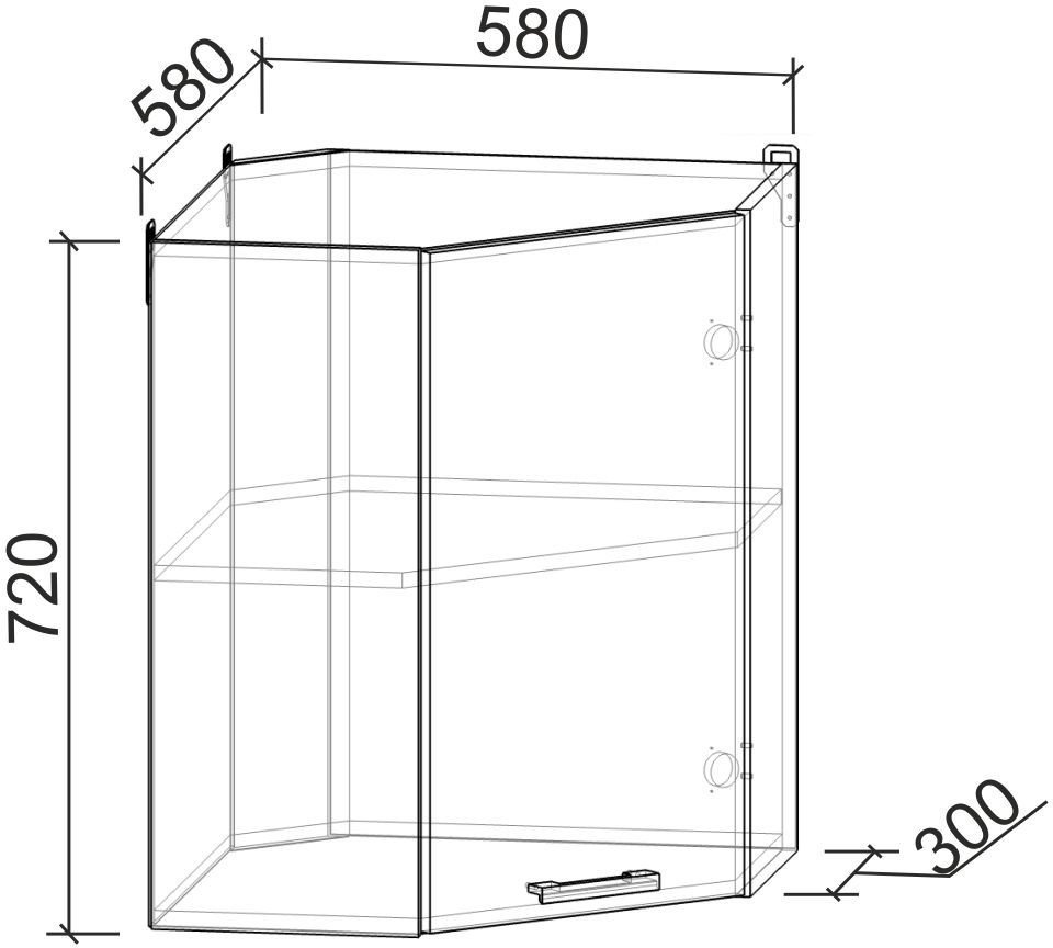 Шкаф навесной Интерлиния Компо ВШУ-720 (персидский жемчуг) - фото2