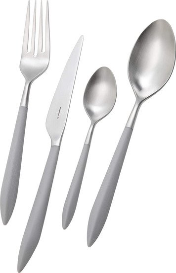 Набор столовых приборов Bugatti Ares ASBG-004F50 (24 пр, матовая сталь/серый) - фото2