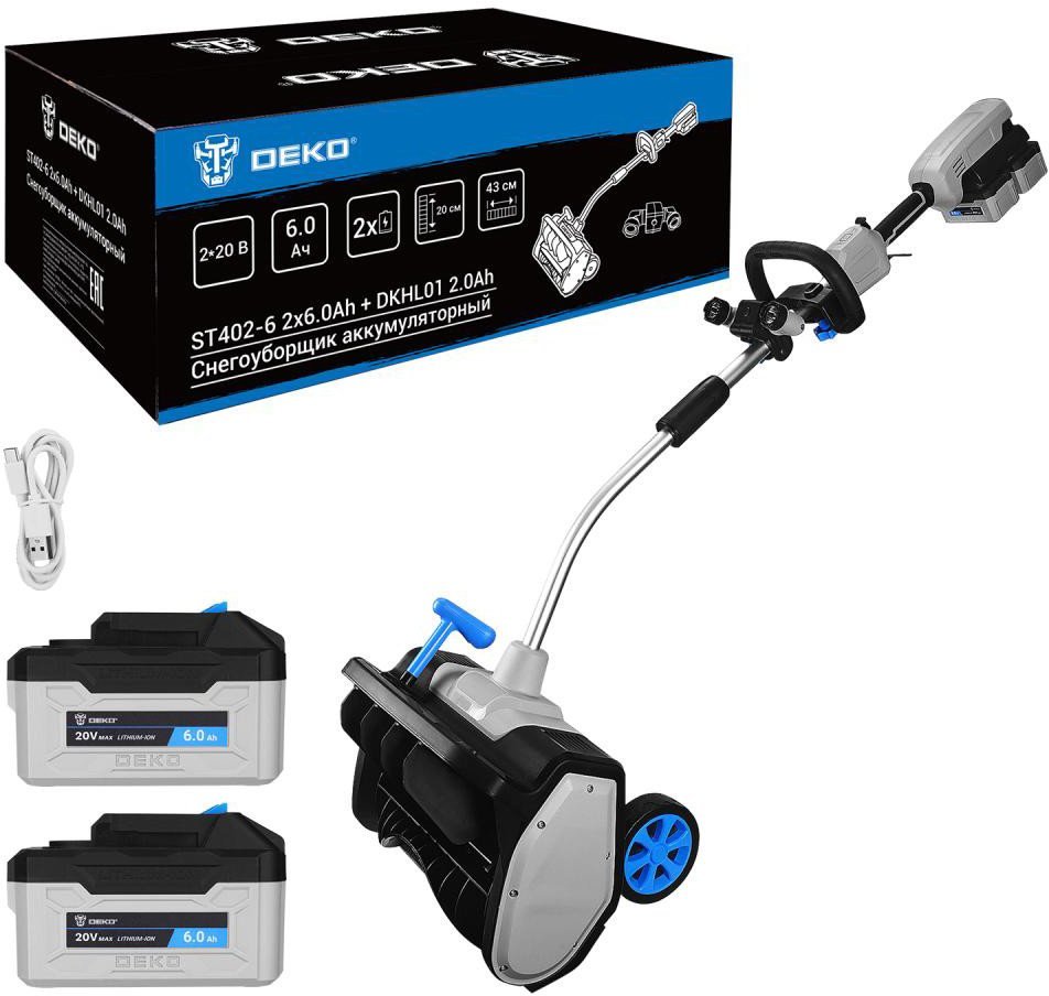 Снегоуборщик Deko ST402-6 083-4444 (с 2-мя АКБ) - фото