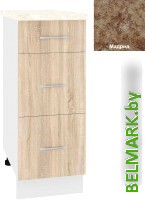 Шкаф напольный Кортекс-мебель Корнелия Лира НШ30р3ш (дуб сонома/мадрид) - фото