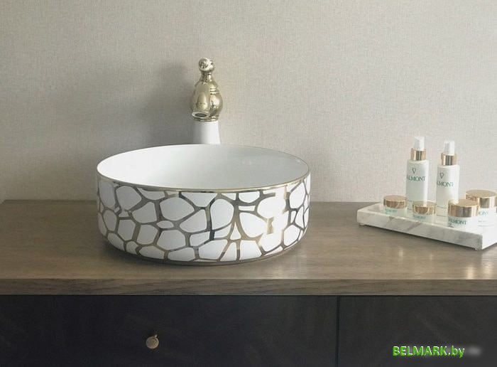 Умывальник Gid D1357H018 (белый/золотой) - фото