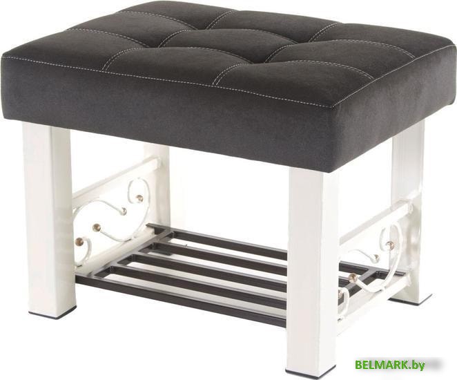 Банкетка AMC Lux 5 с полкой ткань бежевый/коричневый/коричневый 5.2Б60322 - фото