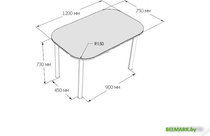 Кухонный стол Senira Р-001 (дуб выбеленный/хром) - фото2