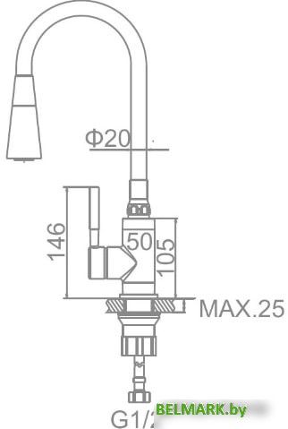 Смеситель Ledeme L4199-2 (хром/черный) - фото2