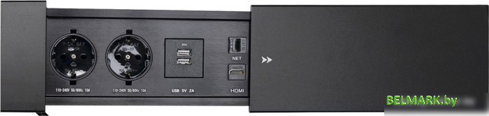 Блок розеток AKS Hollander выдвижной (2 розетки, черный) - фото