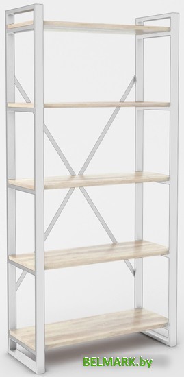 Стеллаж Hype Mebel Стандарт-2 50x200 (белый/древесина белая) - фото