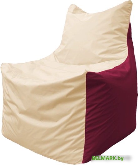 Кресло-мешок Flagman Фокс Ф2.1-150 (слоновая кость/бордовый) - фото