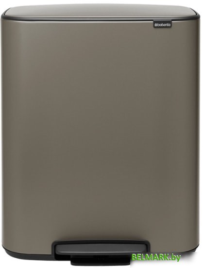 Brabantia Bo Pedal Bin 60 л (платиновый) - фото