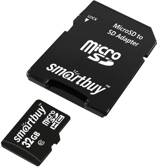 Карта памяти Smart Buy microSDHC SB32GBSDCL10-01LE 32GB (с адаптером) - фото