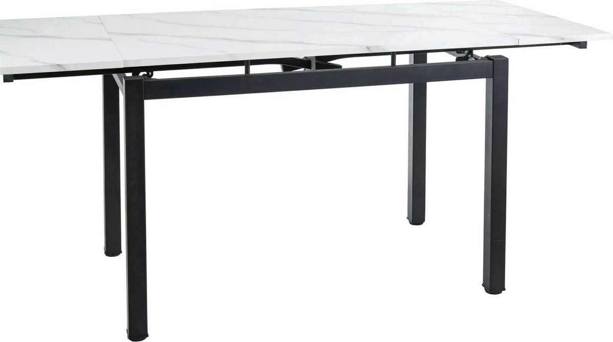Кухонный стол Signal GD-017 GD017BC110 (белый мрамор/черный матовый) - фото