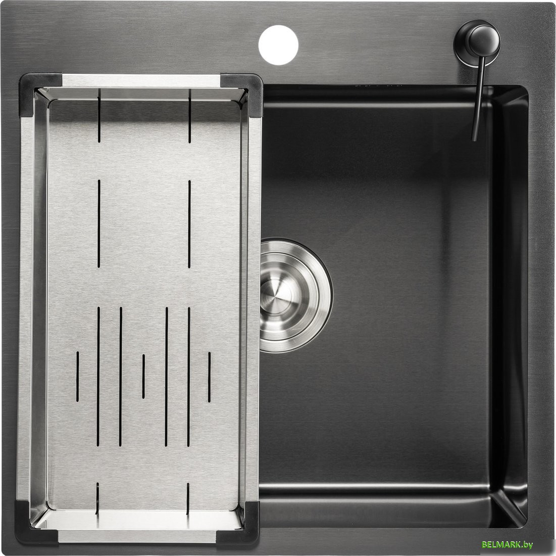 Кухонная мойка Saniteco 5050 PVD (с сифоном, дозатором и коландером) - фото2