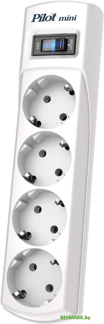Сетевой фильтр Pilot Mini (7 м, 4 розетки, белый) - фото2