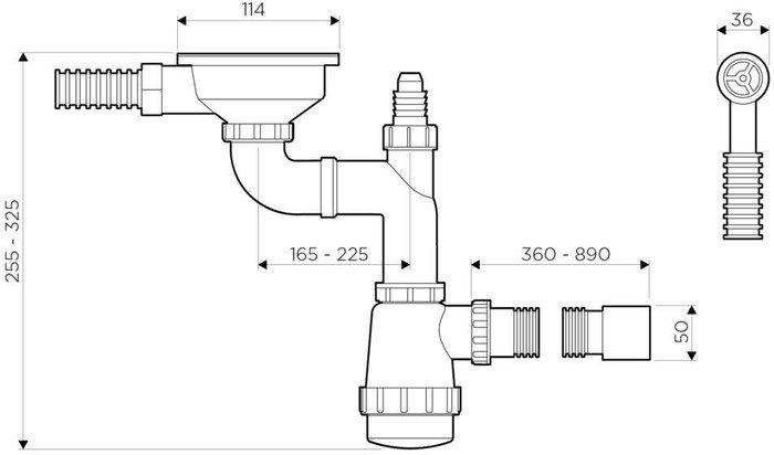 Сифон Omoikiri WK-1-R IN - фото2