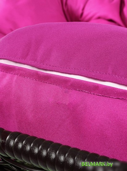 Подвесной диван M-Group Лежебока 11180208 (с коричневым ротангом/розовая подушка) - фото2