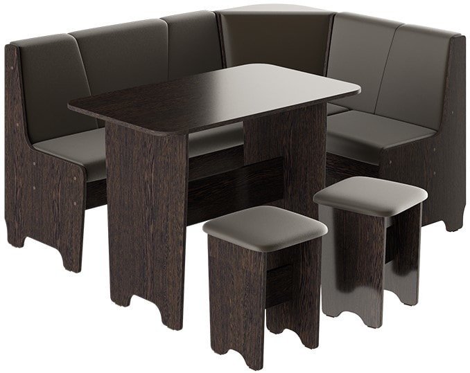 Обеденная группа Трия Техас исп. 1 (венге/экокожа коричневый) - фото