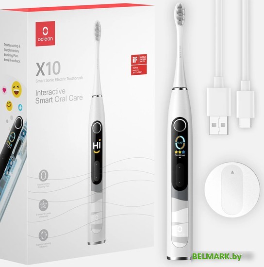 Электрическая зубная щетка Oclean X10 Smart Electric Toothbrush (серый) - фото