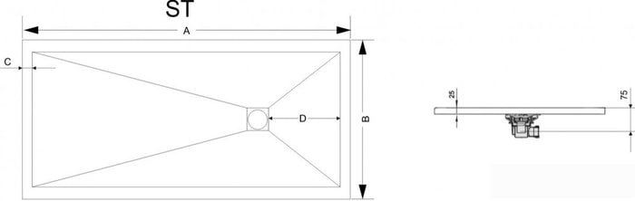 Душевой поддон RGW ST-0120G 120x100 - фото2