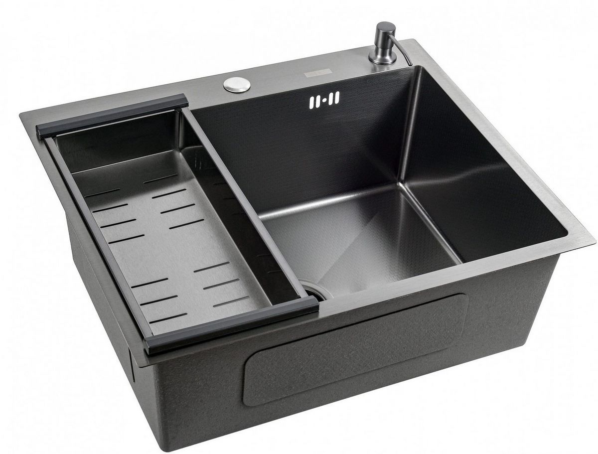 Кухонная мойка Avina Futur FK 4848 B Eco Embossing (черный нано) - фото2