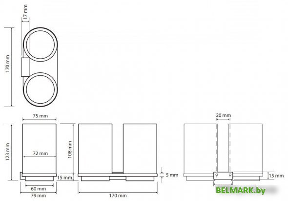 Набор стаканов для зубной щетки и пасты Bemeta Galla 108110020 - фото2