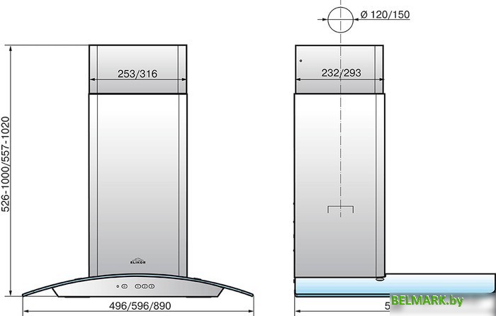 Кухонная вытяжка Elikor Аметист 90Н-650-К3Д (нержавеющая сталь) - фото2