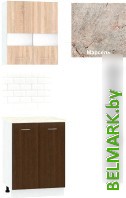 Готовая кухня Кортекс-мебель Корнелия Экстра 60р2д (дуб сонома/венге/марсель) - фото