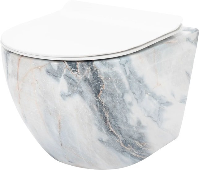 Унитаз Rea Carlos Slim REA-C8002 (гранит серый/белый) - фото