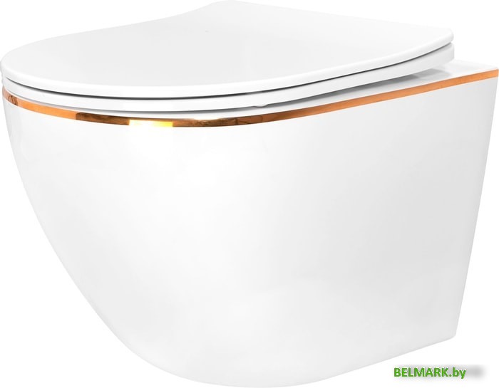 Унитаз Rea Carlo REA-C1222 (белый/золотой) - фото