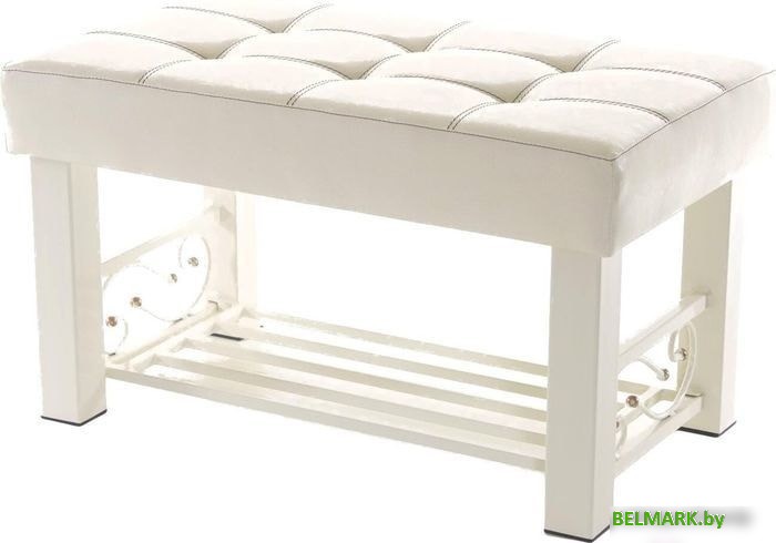 Банкетка AMC Lux 5 с полкой кожзам бежевый/бежевый/бежевый 5.1Б80333 - фото