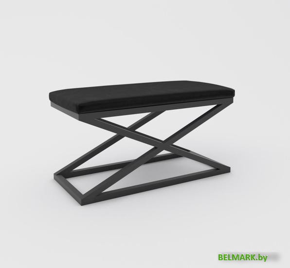 Банкетка Hype Mebel Трингл (черный/черный) - фото