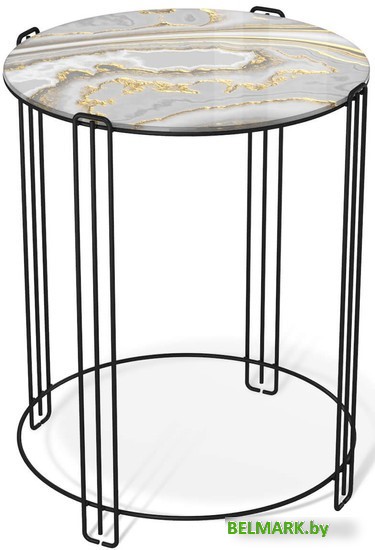 Журнальный столик Sheffilton SHT-CT53 (золотистый пепел/черный муар) - фото