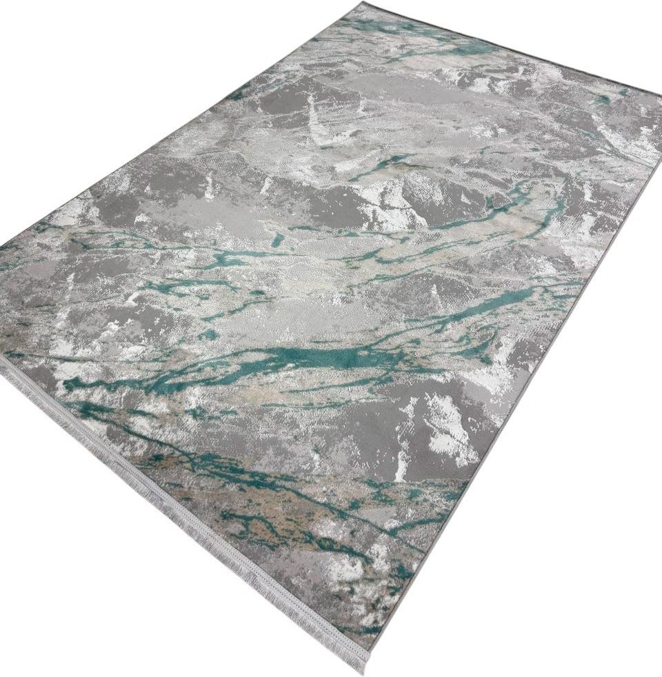 Ковер для жилой комнаты Radjab Carpet Афина Прямоугольник 9012A 12892RK (3x5, Grey/Green) - фото