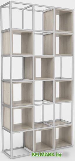 Стеллаж Hype Mebel Грос 105x210 (белый/древесина белая) - фото