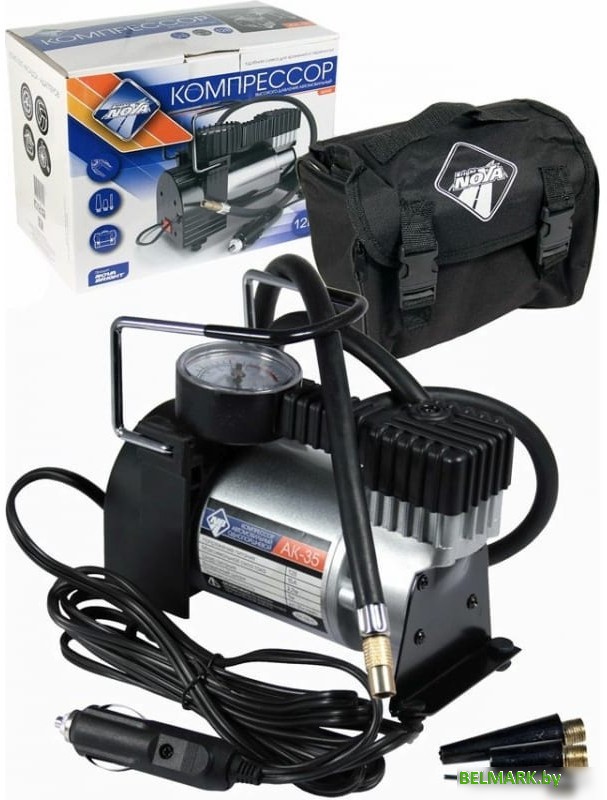 Автомобильный компрессор Nova Bright АК-35 (металлический корпус, сумка) - фото
