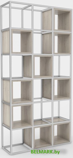 Стеллаж Hype Mebel Грос 105x175 (белый/древесина белая) - фото